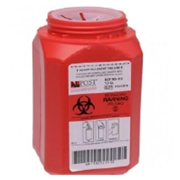 Post Medical Container Sharps 1qt Plastic Red 24/Ca