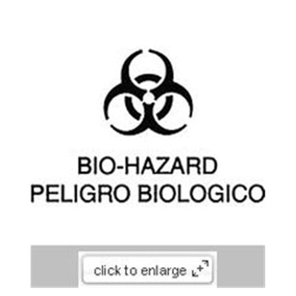 Rubbermaid Decal Biohazard Medical Waste Ea