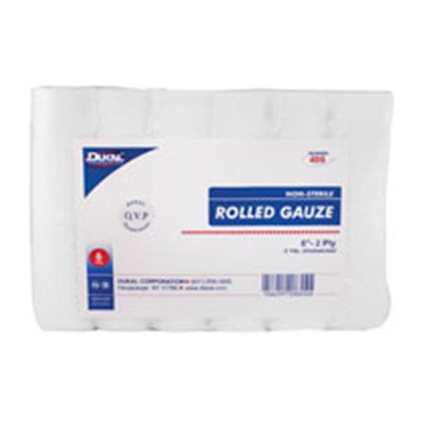 Dukal oration Bandage 6"x5yd Gauze Cotton Roll White LF Non-Sterile 6/Pk, 8 PK/CA (406)