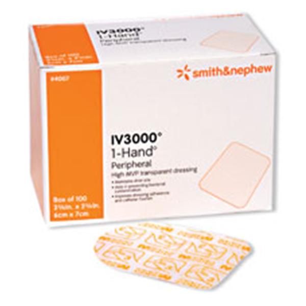 Smith & Nephew Wound Care Drsng Cath Fxtn Opst IV3000 Flm 6x7 Strl Adh Adh Trans LF 100/Pk, 9 PK/CA (4007)