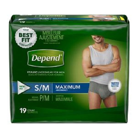 Kimberly Clark Depend Fit-Flex Incontinence Underwear For Men Maximum  Absorbency — Grayline Medical
