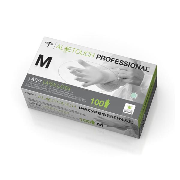 Medline Industries  Gloves Exam Aloetouch Powder-Free Latex 9 in Medium Green 1000/Ca