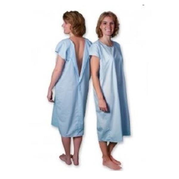 Core Products Gown Patient Poly/Ctn Lg Unsx Blu Fl Opn Bck Adlt Ea