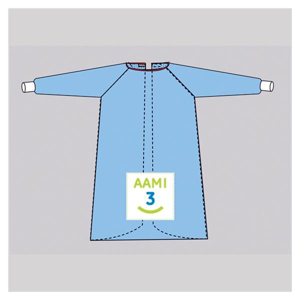 Welmed  Gown Surgical Lg/XLng Blu Fly Poly Rnfrc AAMI L3 Strl LF 24/Ca