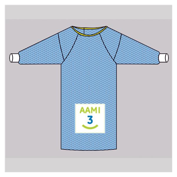 Welmed  Gown Surgical Silki5 2XL Blue NRnfrcd AAMI Level 3 Strl LF 24/Ca