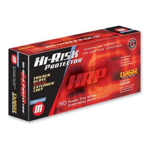 Dash Medical Gloves  Gloves Exam Hi-Risk Protector PF Nitrile LF Sm Stl Blu 10x50/Ca