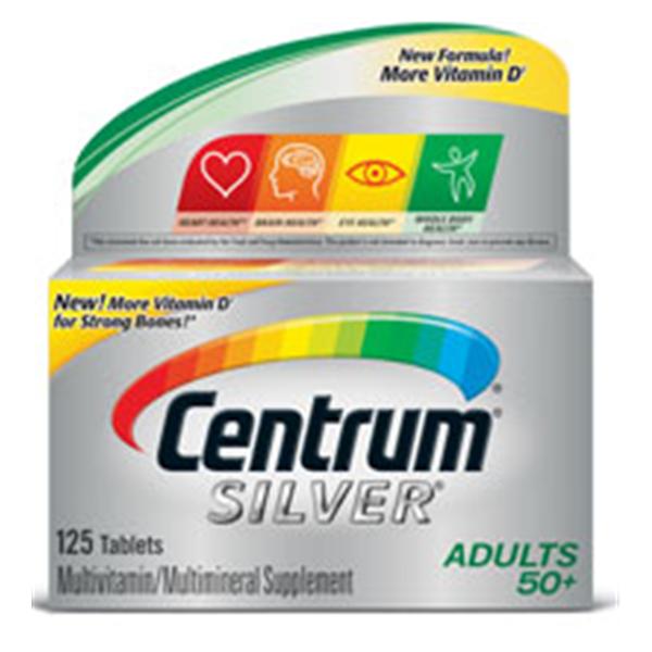 Pfizer Consumer Health Centrum Silver Multivitamin/Multimineral Adult 50+ Tablets 125/Bt, 12 BT/CA (50300054463918)