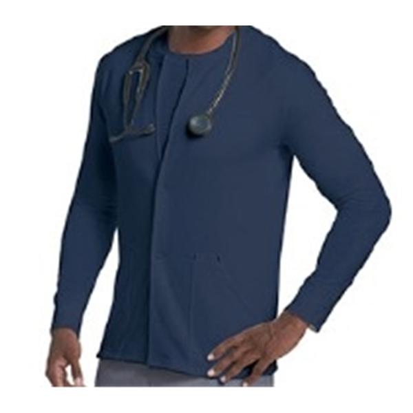 Landau Uniforms  Jacket Scrub 60% Cotton / 40% Polyester Unisex Navy XS 2Pckt Ea