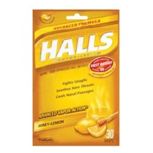 Mondelez International Halls Cough Drops Honey Lemon 30/Bg