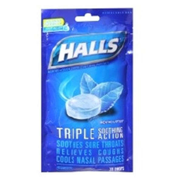 Cadbury Adams Halls Cough Drops Mentho-Lyptus 30/Bg