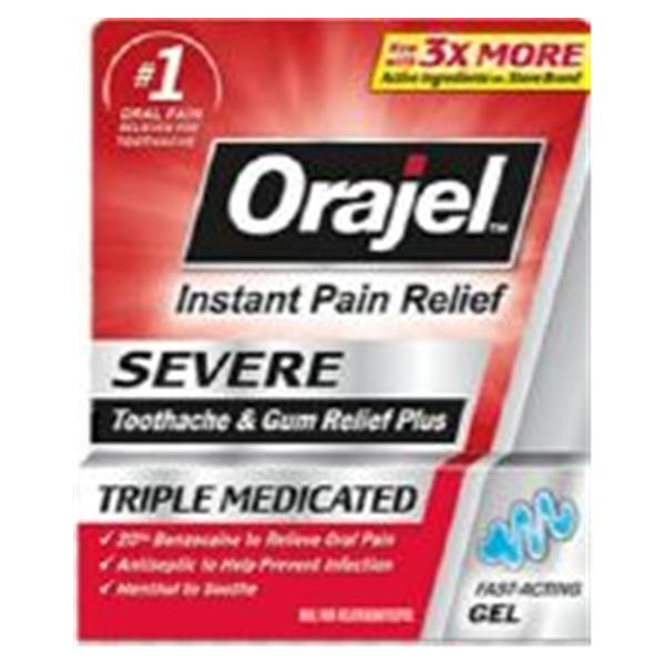 Church Dwight Orajel Severe Pain Relief Anesthetic 0.33oz 0.2 Gel .33oz/Tb