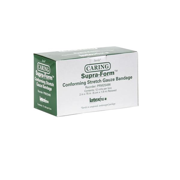 Medline Industries  Bandage SupraForm 2x75" Gauze Rayon/Polyester LF Sterile 96/Ca