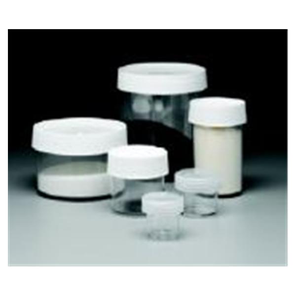 Fisher Scientific  Jar Storage 1oz White/Clear Polycarbonate Clear Screw Lid 4/Pk (029251A)