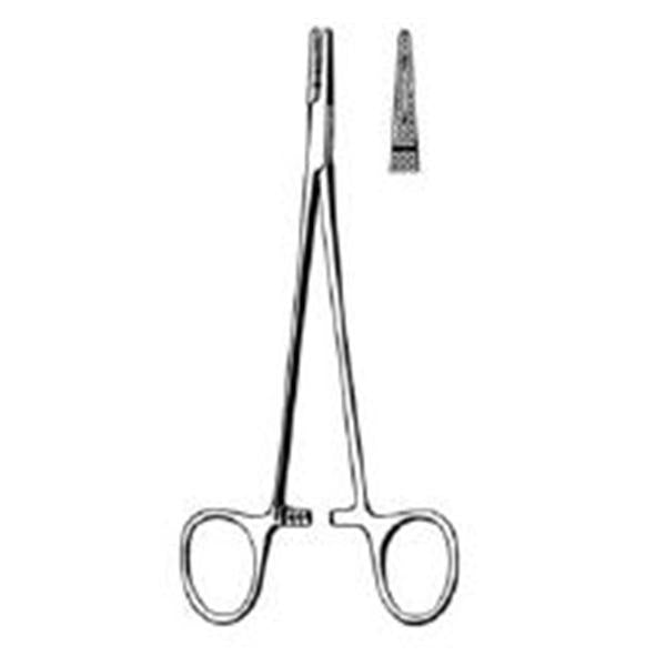 Sklar Instruments Holder Needle Crile-Wood 6" Cross Serrated w/Groove Strt SS Ea