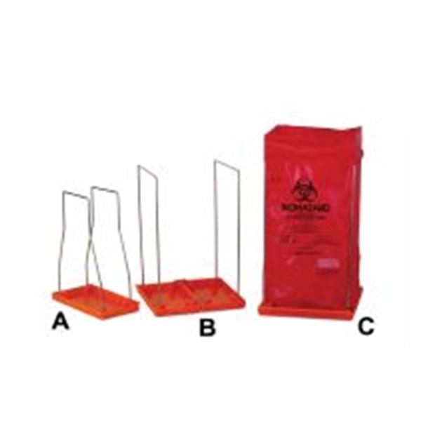 Bel-Art Products Cover Biohazard Bag Holder Clavies Silver/Orange Atoclv Md/Lg Ea