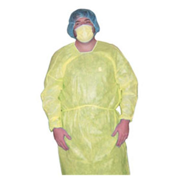 Dukal oration Gown Isolation Yellow Elastic Cuff 5X10/Ca