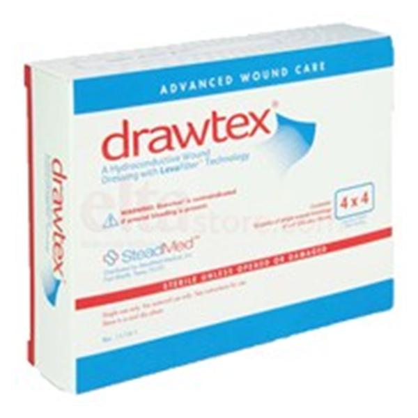 Beier Dressing Hydroconductive Drawtex LvFbr 4x4 8Pl NAdh Abs LF 10/Bx