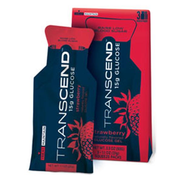 Transcend Glucose Gel Transcend Glucose Strawberry 15g Gel Squeeze Pouch 3/Pk, 12 PK/CA (6739)