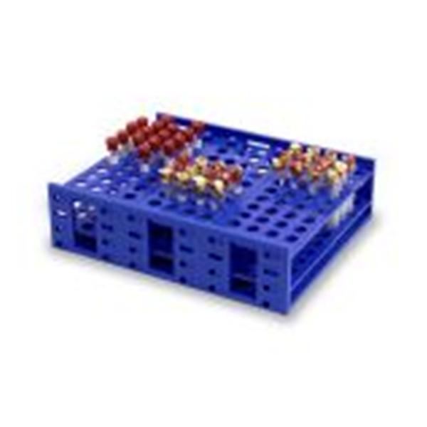 Heathrow Scientific MEGA RACK Tube Rack 216Wl f/ 10-13 mm dia. Tb (10mL tubes) Blu Ea