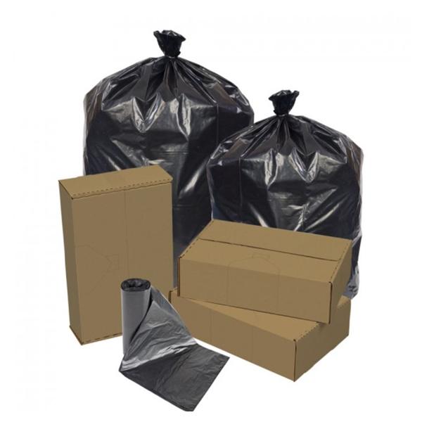 Pitt Plastics Bag Trash Eco-Strong 12-16g LDPE HD 25/RL 20 RL 24x32 Blk 500/Ca