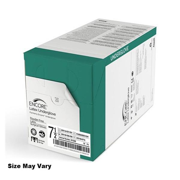 Ansell Healthcare Products  Undergloves Exam Encore Powder-Free Latex 6.5 Teal 50Pr/Bx, 4 BX/CA (2018465)