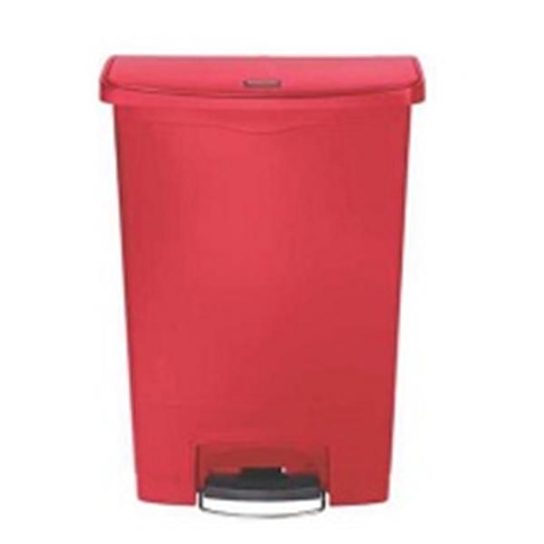 Rubbermaid Container Trash Resin 24gal Step-On Lid Red 24 Gal
