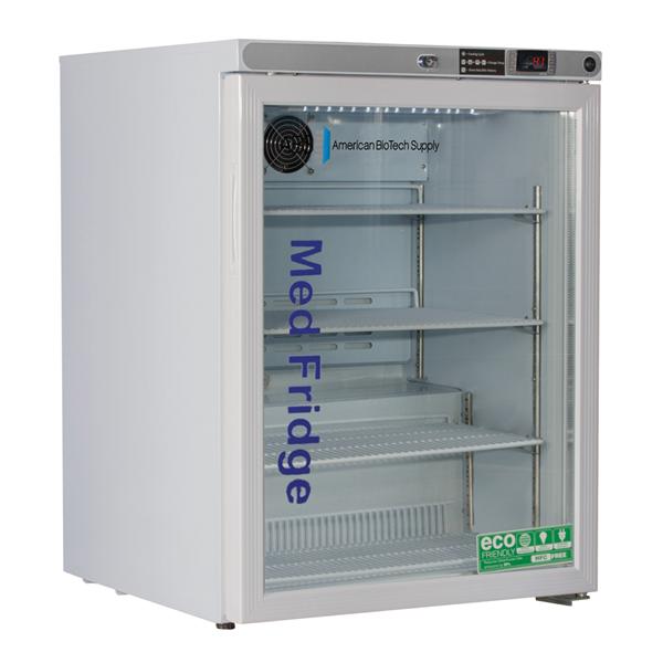 American BioTech Supply(ABS) Refrigerator Undrcntr Premier 5.2cf Gls Dr 2 to 8Â°C Mnl Dfrst Ea