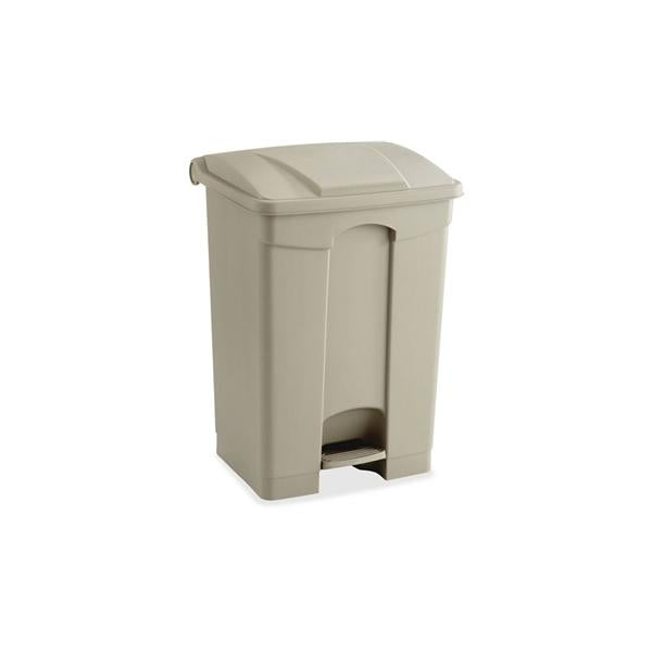 Safco Products Can Trash Plastic 17gal Step-On Pedal Flat Lid Tan Rectangle Ea