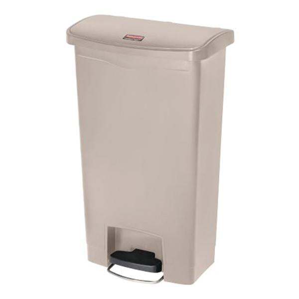 Rubbermaid Can Trash Slim Jim Rsn 8g StpOn Pdl Hng Ld Frnt Stp Bg Rctngl Ea