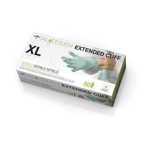 Medline Industries  Gloves Exam Aloetouch PF Nitrile Latex-Free XL Green 50/Bx, 10 BX/CA (MDS195187)
