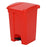 Continental Commercial Prod Can Trash Plastic 12gal Step-On Pedal Lid Red Rectangle Ea