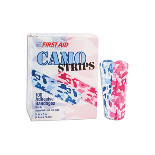 Dukal oration Bandage Plstc Stat Strip 3/4x3" Camo Pink/Blue Assorted LF 100/Bx, 12 BX/CA (16700)