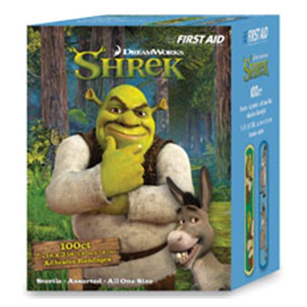 Dukal oration Bandage Plastic 3/4x3" Shrek and Donkey 100/Bx, 12 BX/CA (10844)