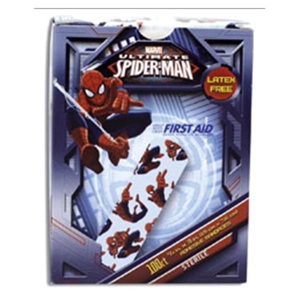 Dukal oration Bandage Adhesive Plastic Stat Strip 3/4x3" Spiderman LF 100/Bx, 12 BX/CA (1087737)