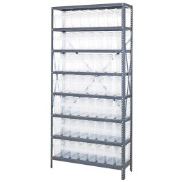 SHELVING, STEEL, 56 CLR BINS, 12"X36"X75"H