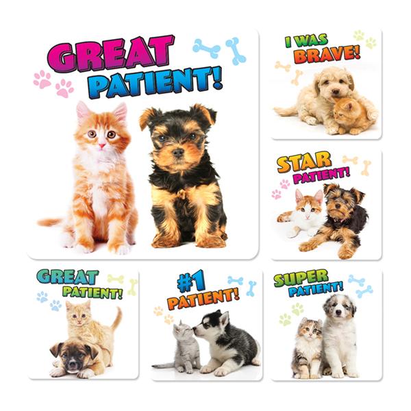 Sherman Specialty Stickers 2.5 in x 2.5 in Puppy & Kitten Patient 100/Rl
