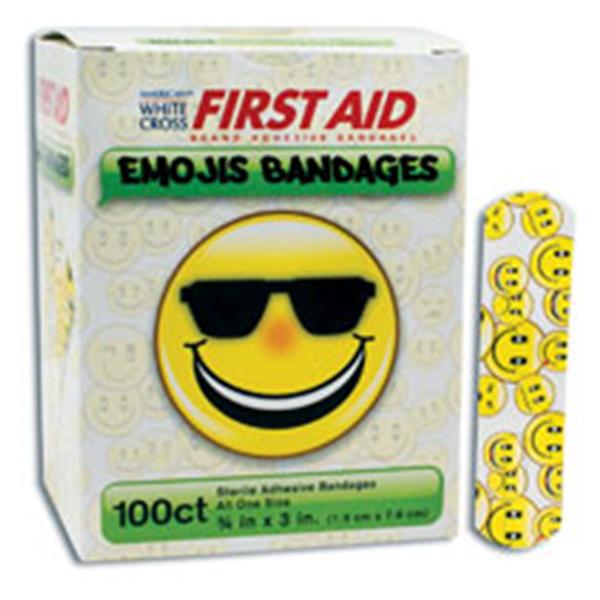 Dukal oration Bandage Adhesive Plastic 3/4x3" Emoji 100/Bx, 12 BX/CA (15606)