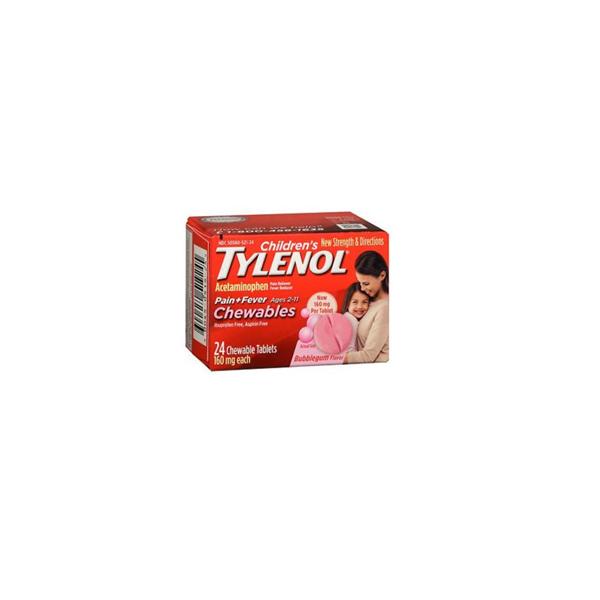 Johnson & Johnson Consumer Tylenol Children Chewable Tablets Grape 24