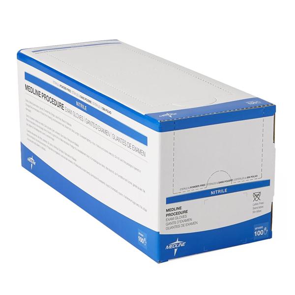 Medline Industries  Gloves Exam Powder-Free Nitrile LF 9.5 in Md Strl Blue 400/Ca