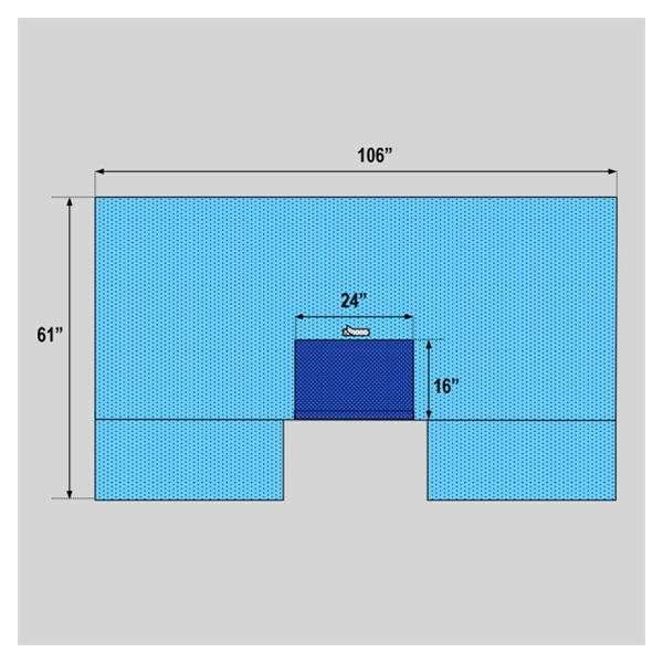 Welmed  Bar Drape 106x61" Blue Sterile 30/Ca
