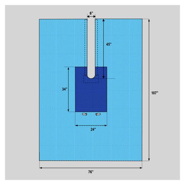 Welmed  Drape Sheet 76x107" Blue Sterile 18/Ca