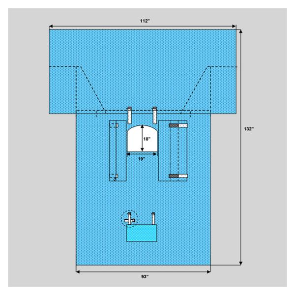 Welmed  Drape Sheet Fenestrated 112x132x93" Blue Sterile 8/Ca