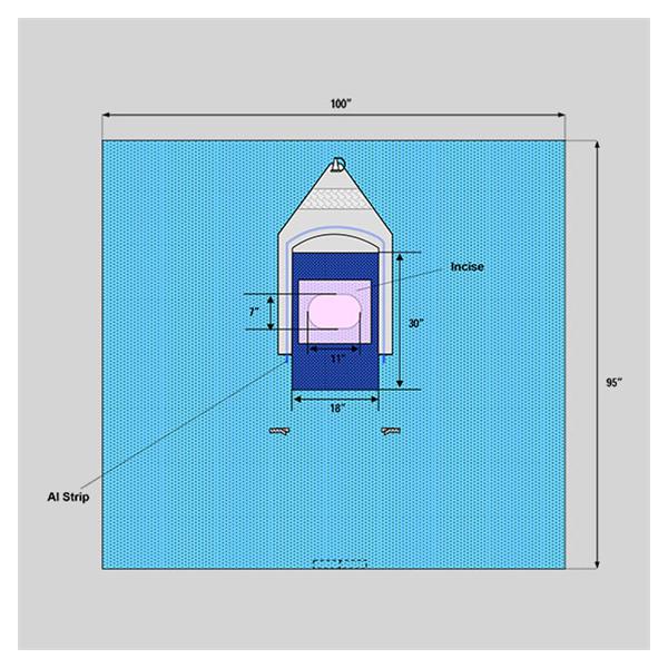 Welmed  Drape Sheet Fenestrated 100x95" Blue Sterile 16/Ca