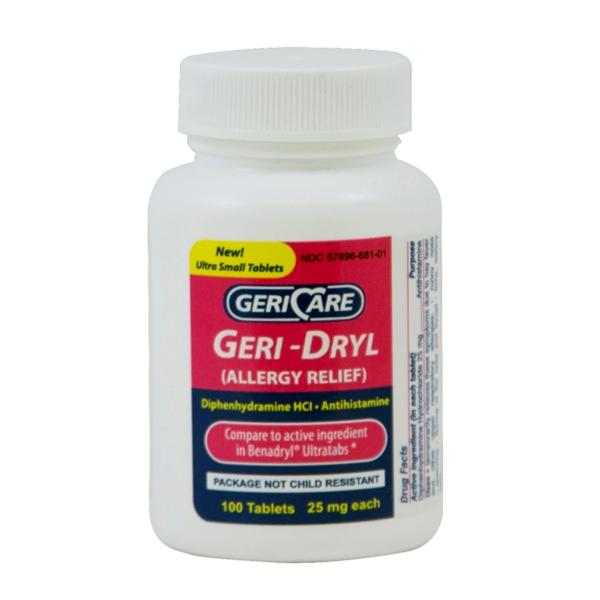 Geri-Care Pharmaceuticals Diphenhydramine Tablets 25mg 100/Bt