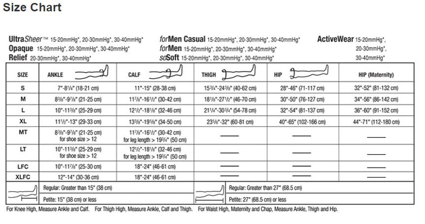 Jobst Petite Opaque Knee High 15-20 mmHg Compression Stockings