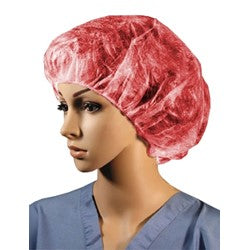 Cellucap Manufacturing Bouffant Caps - CAP, BOUFFANT, LF, 24", RED - BIX4HSRD