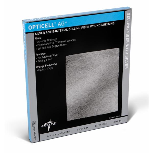Medline Industries  Dressing Wound Opticell AG+ Gelling Fiber 6x6" Sterile LF 50/Ca