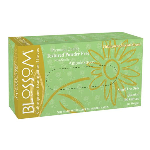 Mexpo International  Gloves Chloroprene Blossom LF PF X-Small NS Avocado Green 100/Bx, 10 BX/CR (BM 97325-CHL)