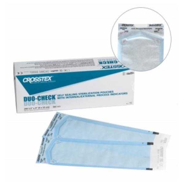 Crosstex International Pouch Sterilization Duo-Check 8 in x 16 in Blue Tint 200/Bx
