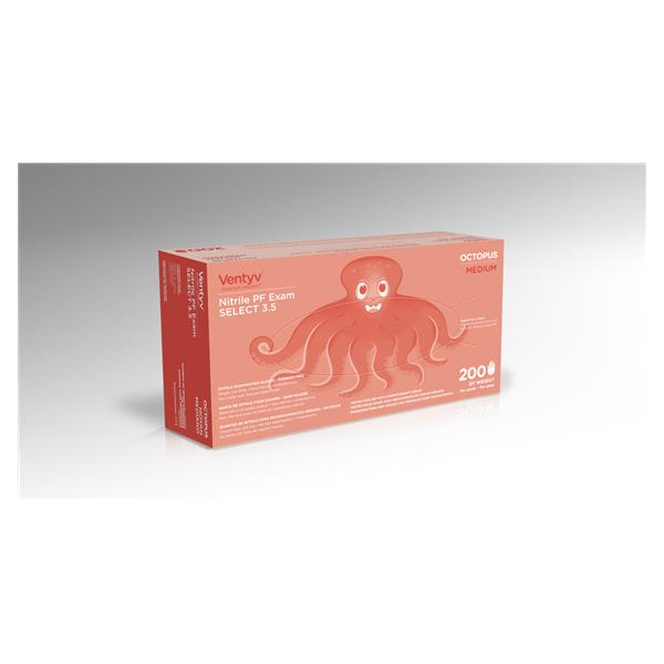 Ventyv Gloves Exam Powder-Free Nitrile Latex-Free Medium Blue 200/Bx, 10 BX/CA (10335105)